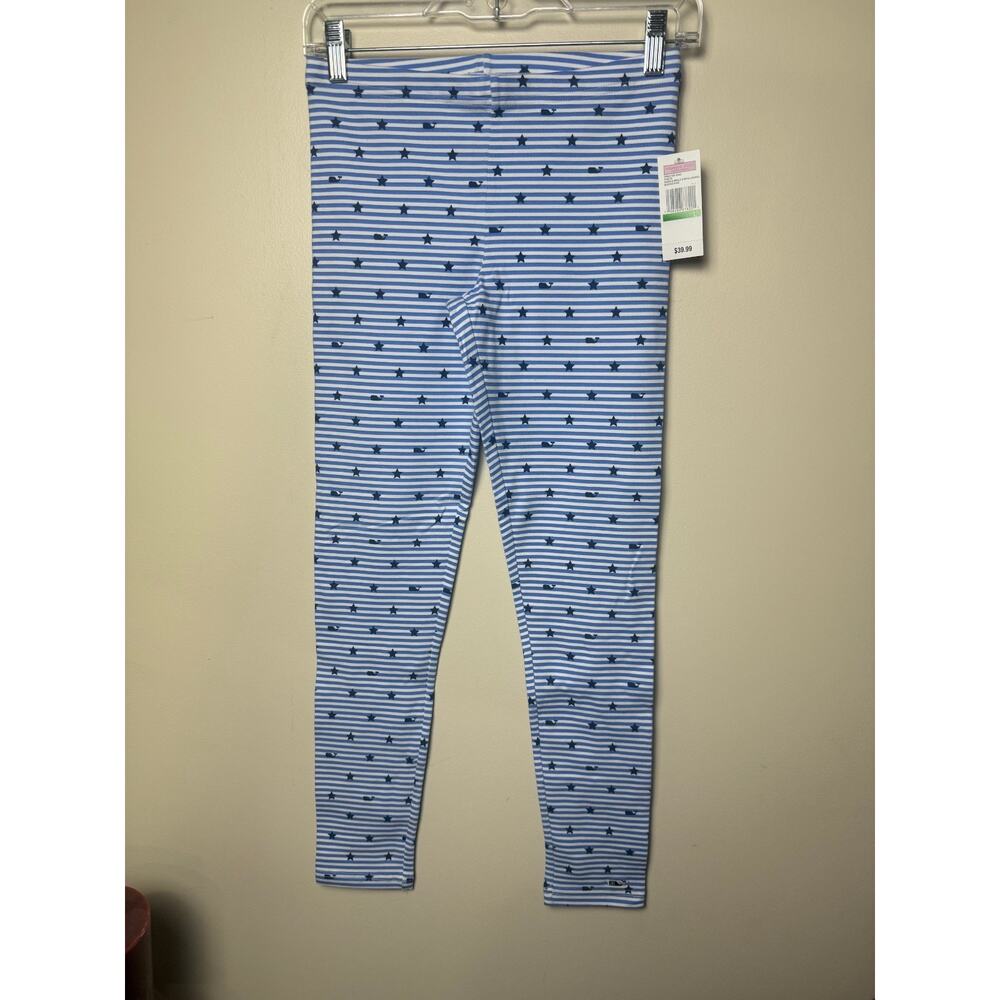 Vineyard Vines Girls Legging Size Large Stars Whale Stripe Moonshine Pants NWT